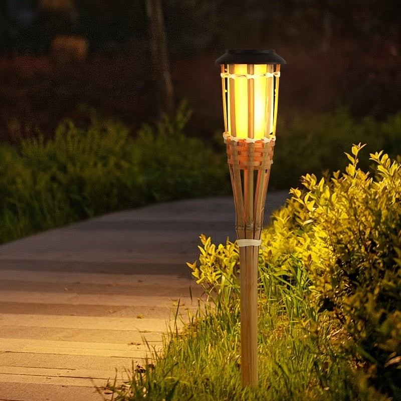 Solar-Bambusflammenlaterne – Stimmungsvolles und Natürliches