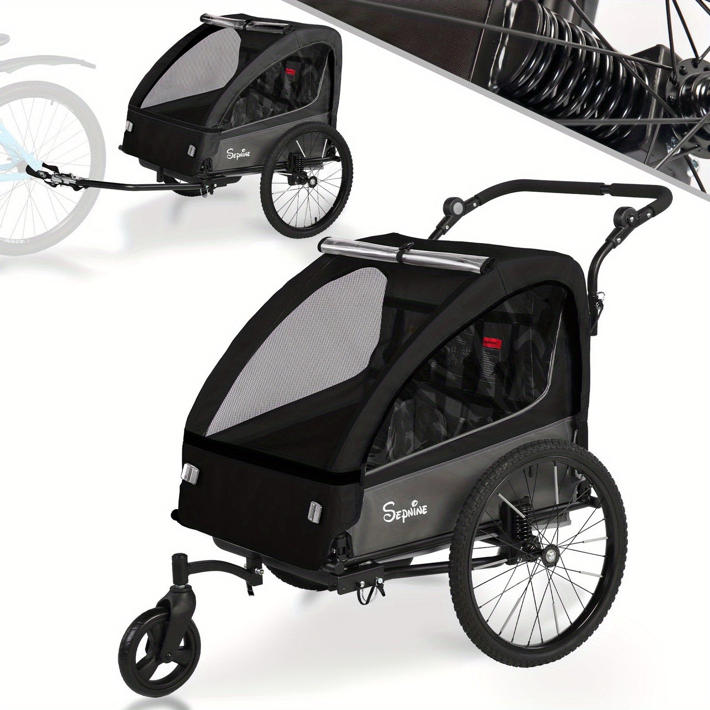 FlexiRide 2-in-1 Fahrradanhänger – Komfortabel und Zusammenklappbar für Zwei Personen