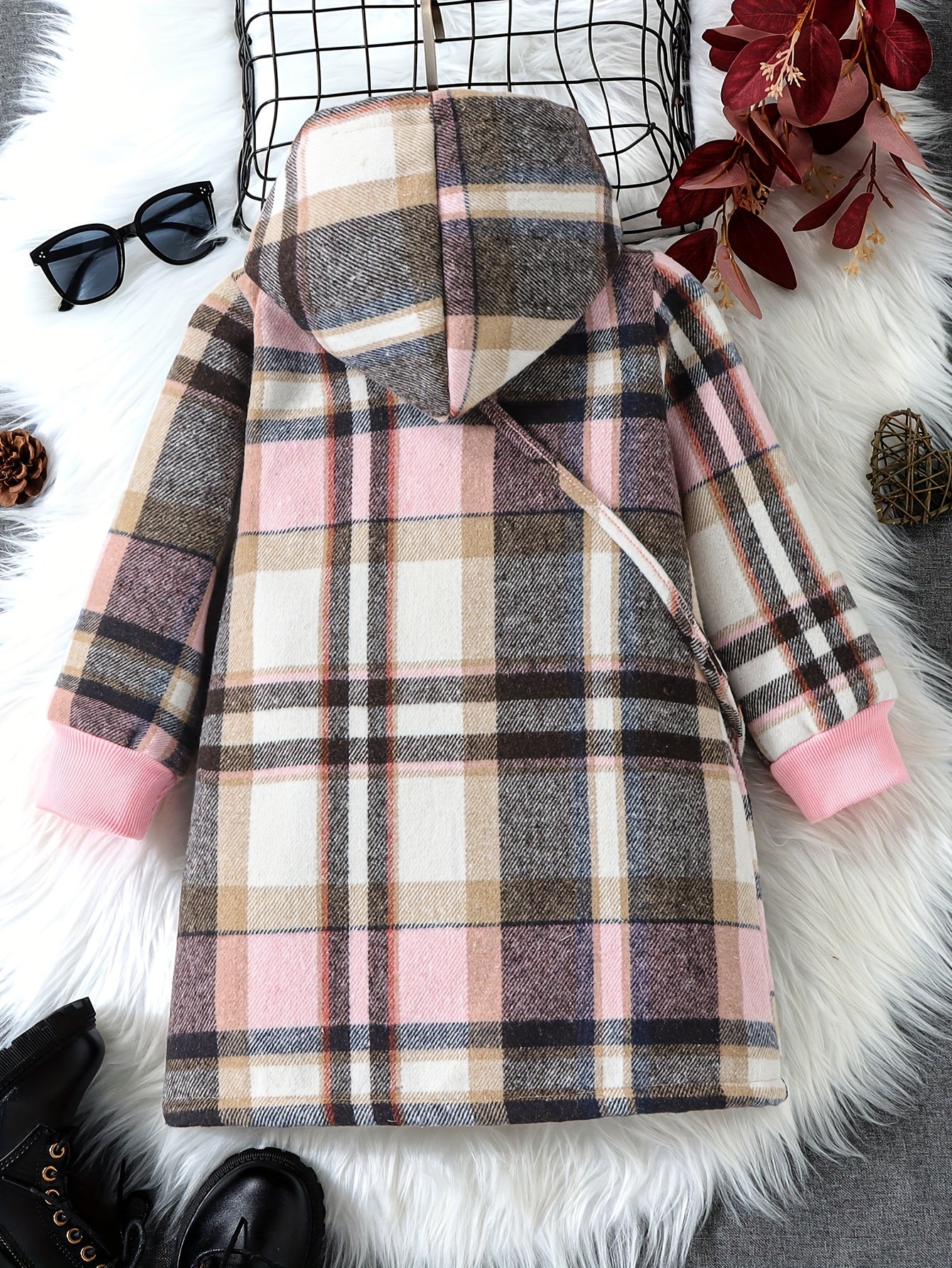 Mila Fleece Karierter Mantel für Kinder – Warm und Stylisch für den Winter