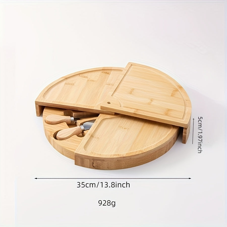 Bamboo Delights Käse- und Snackbrett Set – Originell und Praktisch für Gemütliche Momente