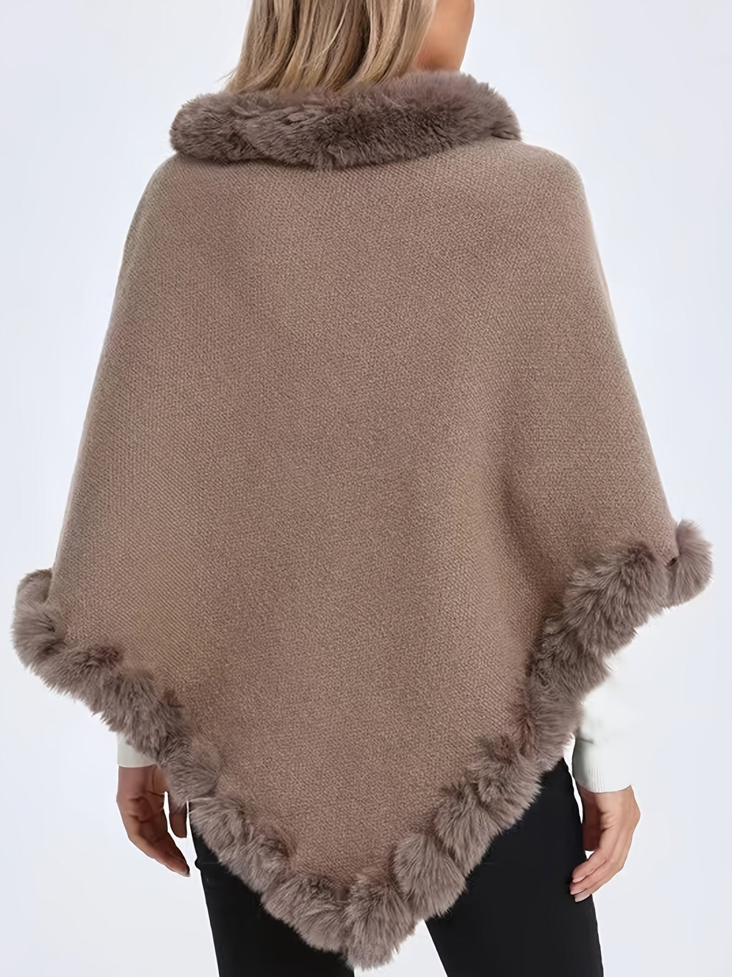 Luxus Dicke Strickrollkragen für Damen - Mit Fake-Overlock und Chic Pullover Cape für den Winter