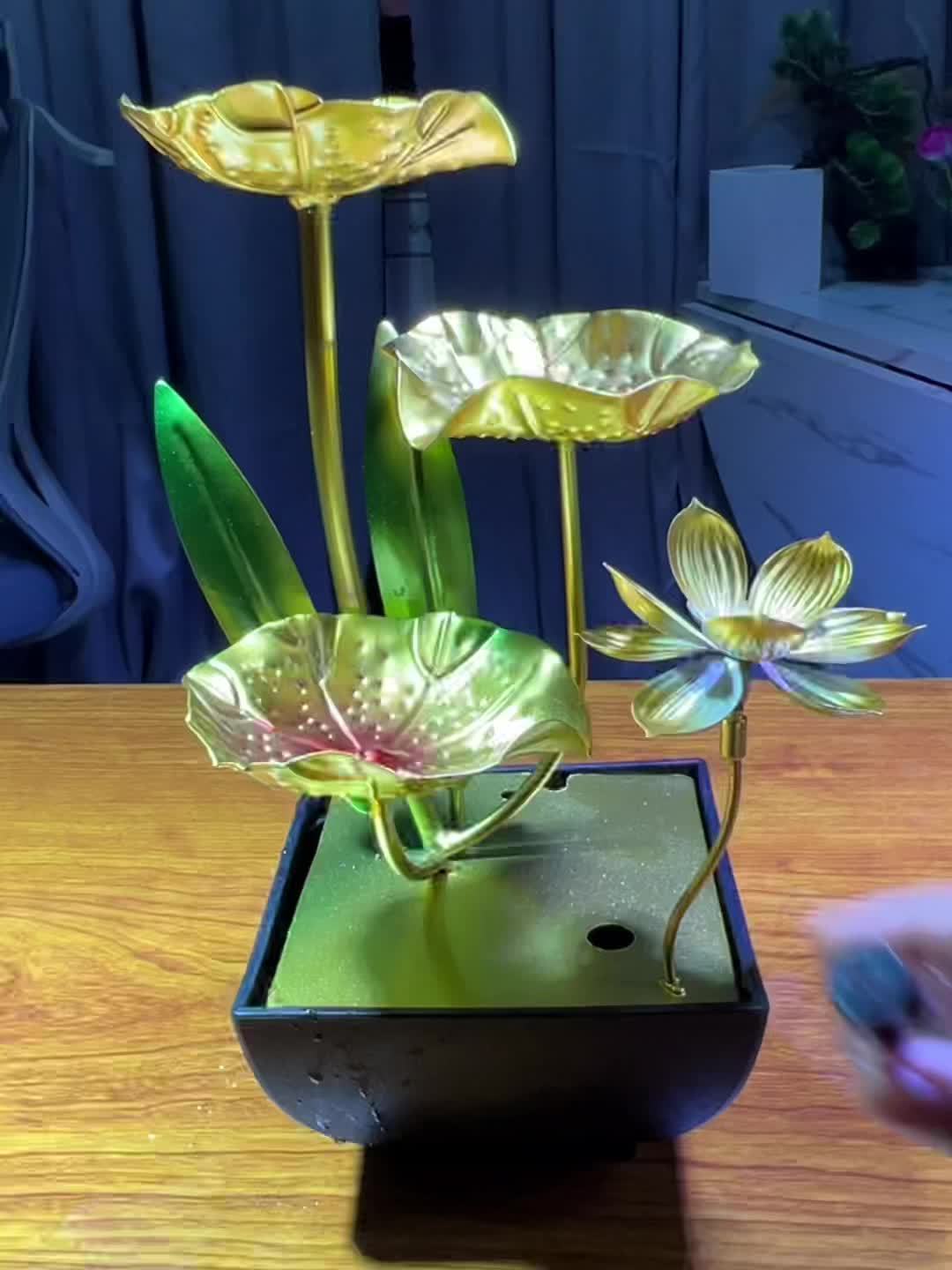 Serene Lotus Innenbrunnen – Beruhigend und Stimmungsvoll