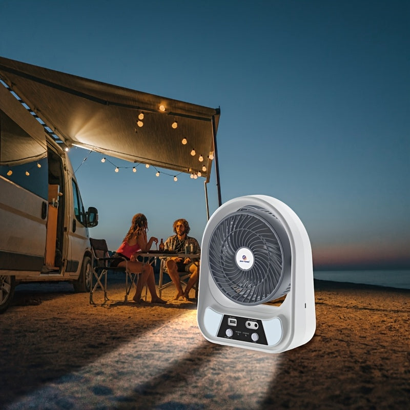 Tragbarer solarbetriebener Ventilator und Nachtlicht – Multifunktional und wiederaufladbar