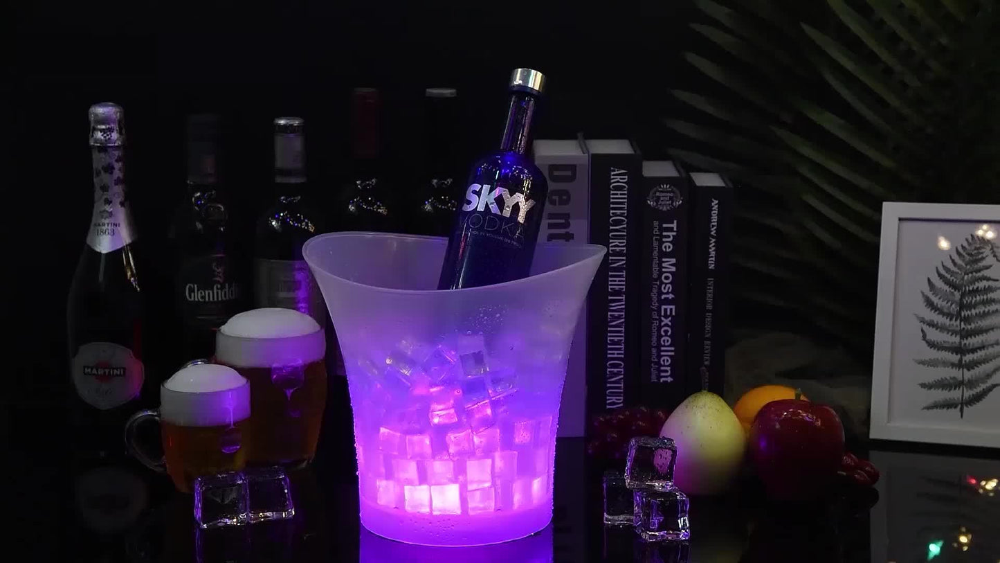 5L LED-Beleuchteter Eiseimer – Perfekt für Champagner und Bier