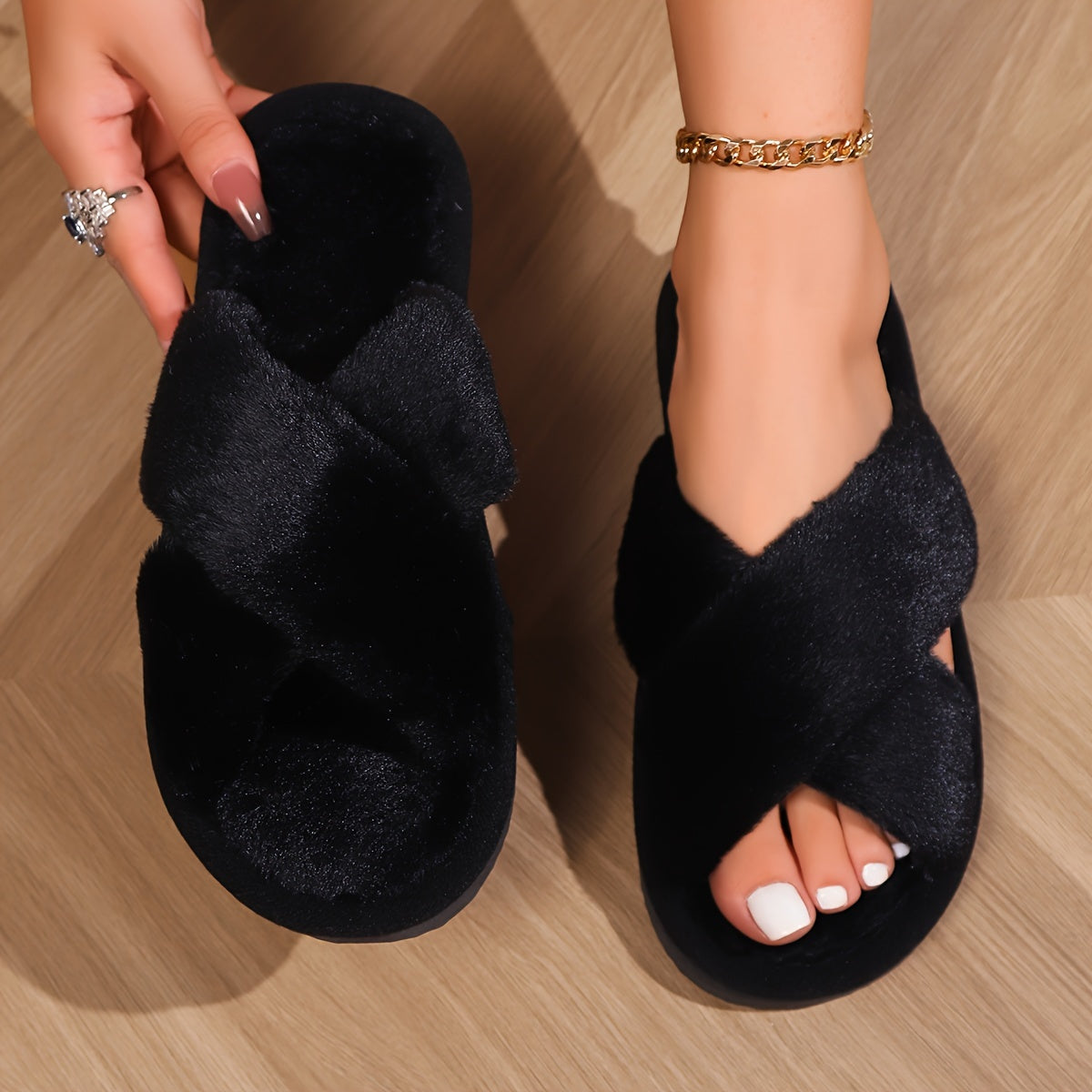 Clara Flauschige Hausschuhe für Damen – Bequem und Warm für Zuhause