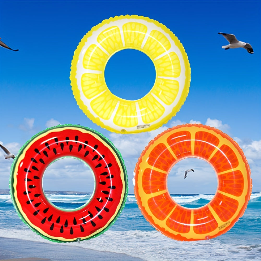Frucht-Themen Aufblasbare Poolfloats – Set aus 3 strapazierfähigen Ringen