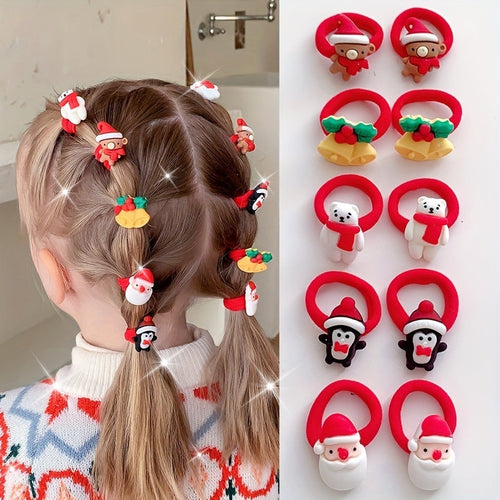 Festliches Weihnachts-Haarband Set für Kinder – 10 Stück für Märchenhafte Stylings