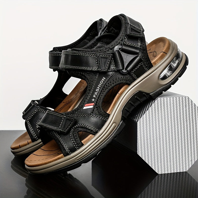 Premium Herren Leder Sandalen – Verstellbar und Mit Dämpfung