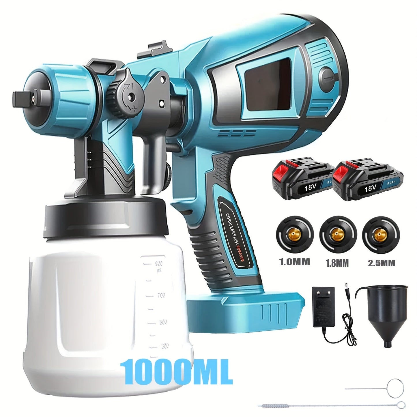 ProSpray Farbsprüher – Kabellos mit 2 Batterien und 1000ml Abnehmbarem Behälter