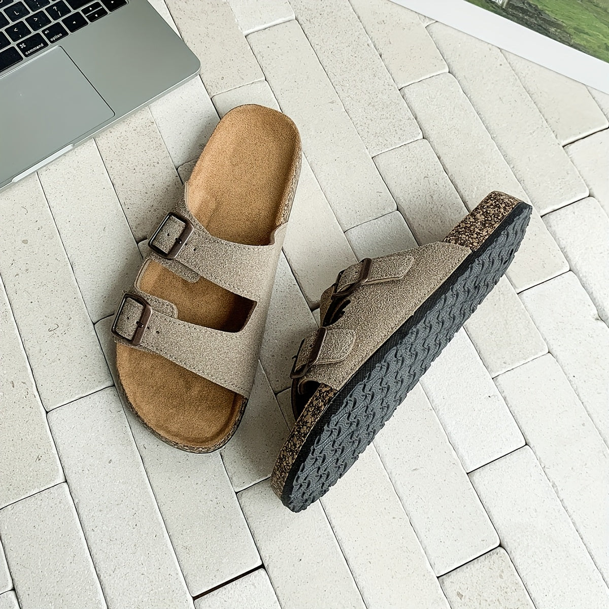 Retro-Sandalen mit doppelten verstellbaren Schnallen für Herren – Komfortabel und stilvoll für Herren