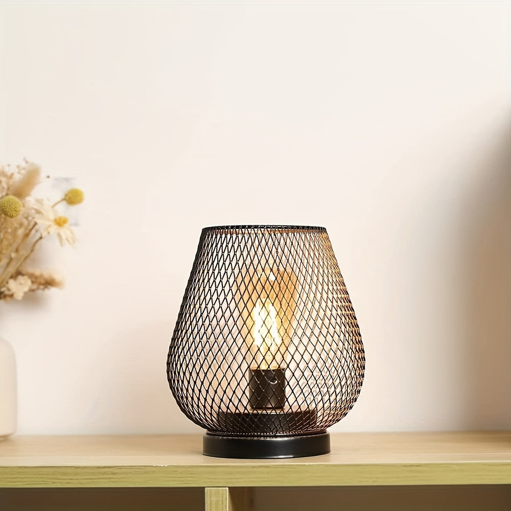 RusticMesh Tischlampen-Set – Industrieller Stil und Stimmungsvolle Beleuchtung