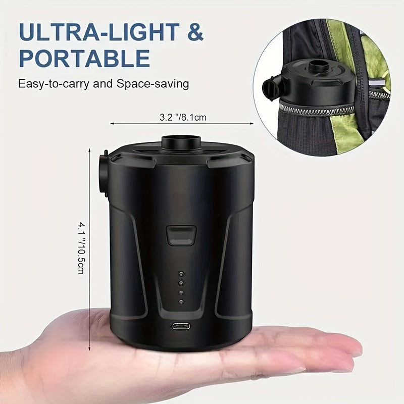 Tragbare USB-Luftpumpe – Kompakter kabelloser Inflator für den Einsatz im Freien