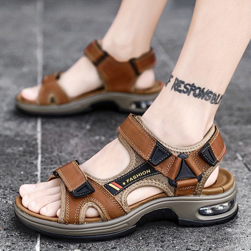 Premium Herren Leder Sandalen – Verstellbar und Mit Dämpfung
