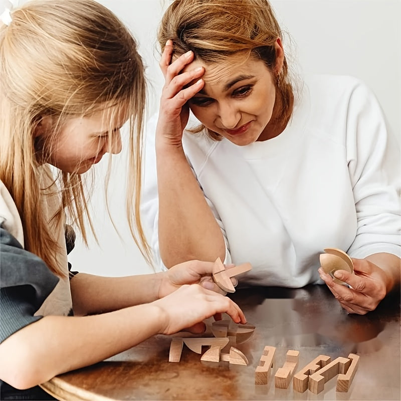 Holzpuzzle-Herausforderung – Gemeinsam Lernen und Spielen