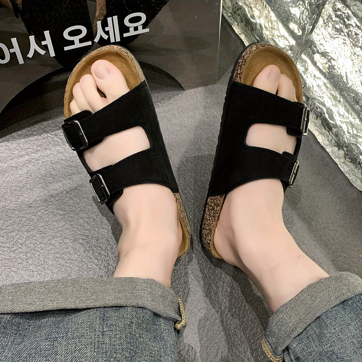 Retro-Sandalen mit doppelten verstellbaren Schnallen für Herren – Komfortabel und stilvoll für Herren