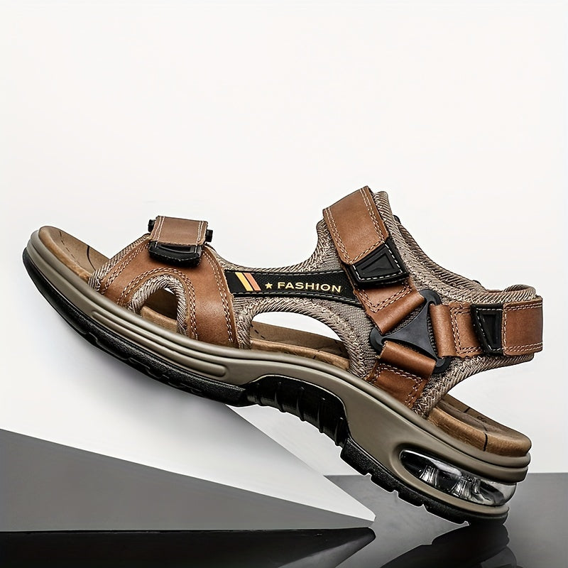 Premium Herren Leder Sandalen – Verstellbar und Mit Dämpfung