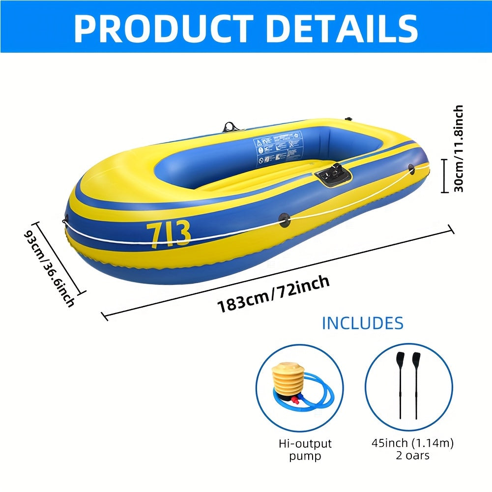 Aufblasbares Angelboot-Set – Leichtes 2-Personen PVC-Boot mit Paddeln