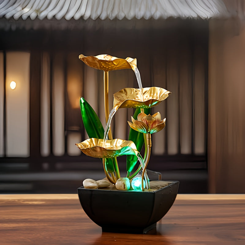Serene Lotus Innenbrunnen – Beruhigend und Stimmungsvoll