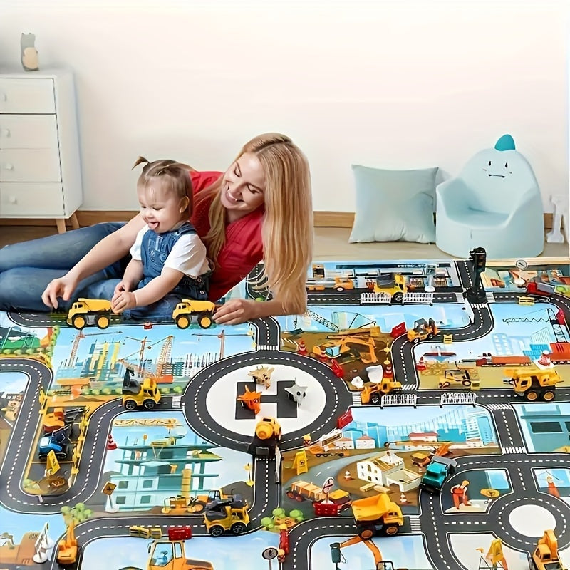 Konstruktiv Spielteppich – Entdecke die Welt von Verkehr und Bau