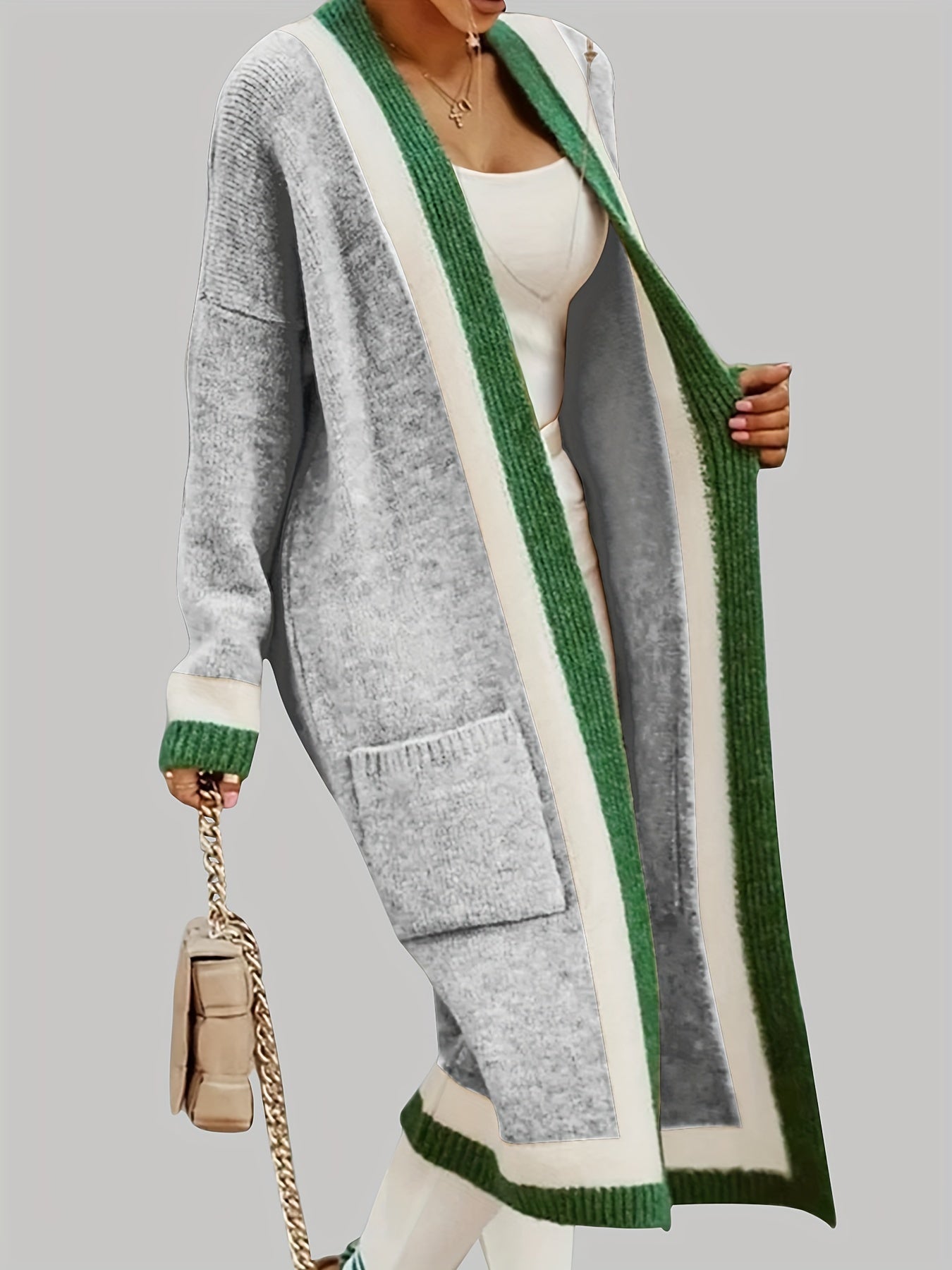 Isabella Lange Strickjacke - Vintage-inspiriert mit bunten Akzenten
