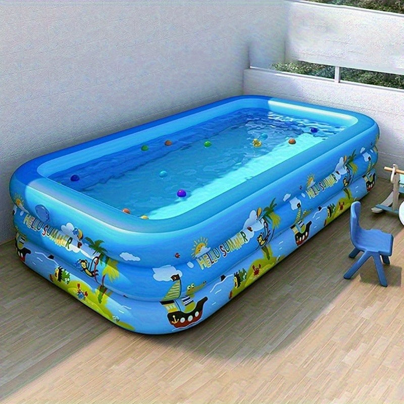 Ozean Splash Aufblasbares Kinderbecken – Dickes PVC für Spaß im Garten
