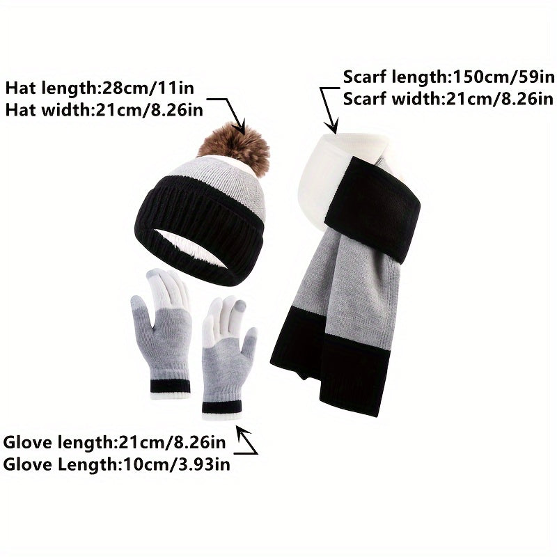 Trendy Winterset - Mütze, Schal und Handschuhe für Kalte Tage