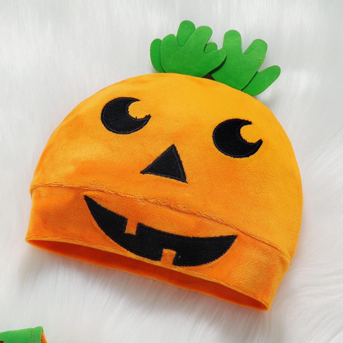 Halloween Kürbis Outfit für Kinder - Niedlicher Jumpsuit mit Mütze und Hausschuhen