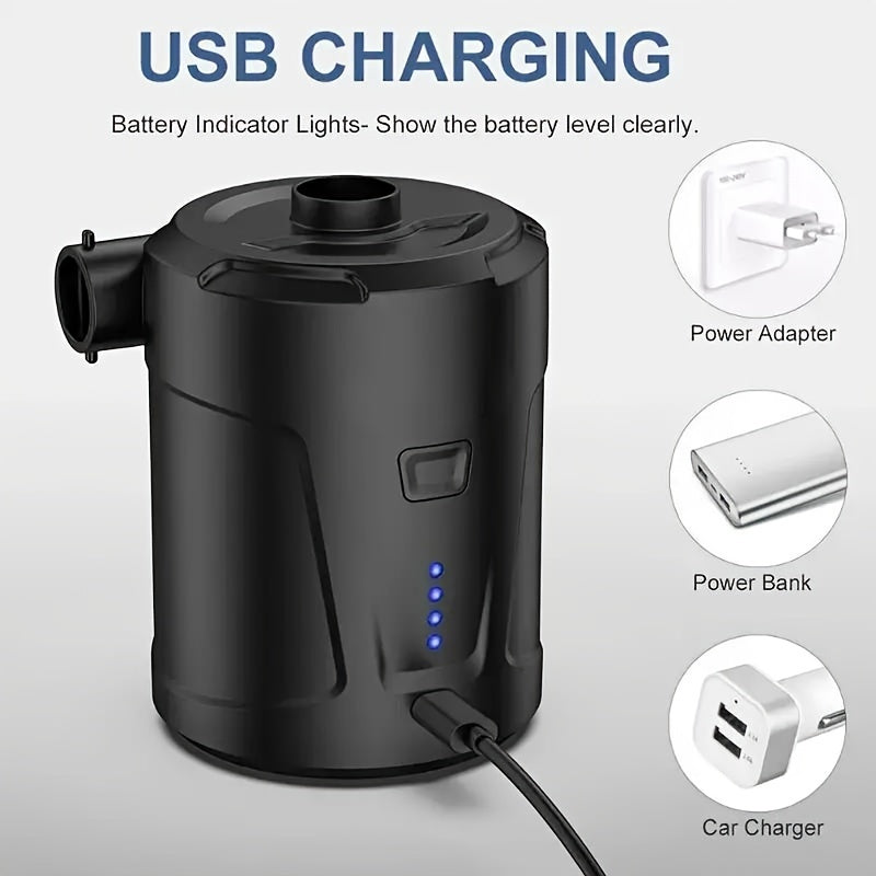 Tragbare USB-Luftpumpe – Kompakter kabelloser Inflator für den Einsatz im Freien