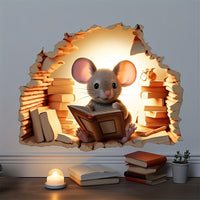 Maus liest ein Buch B 12*12cm