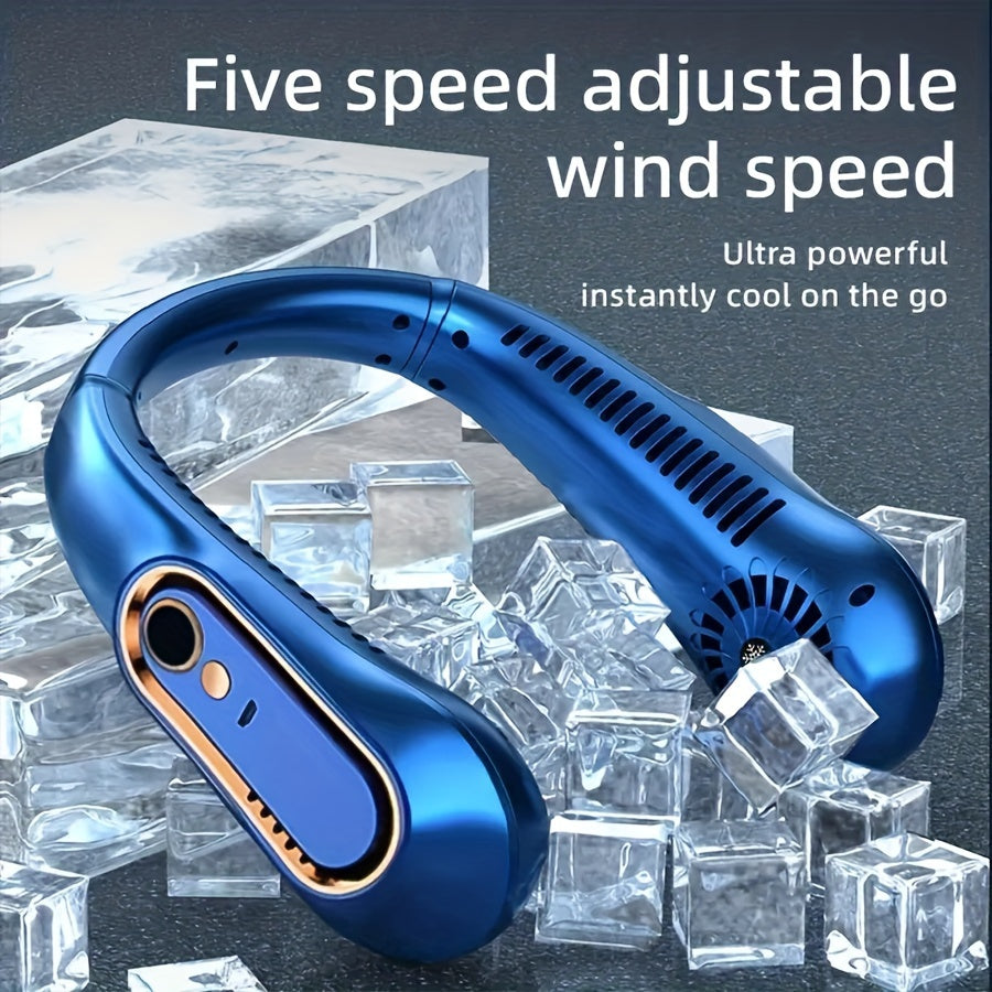 Wiederaufladbarer USB-Nackenventilator für kraftvolle, leise Kühlung – Perfekt für den Einsatz im Freien und drinnen