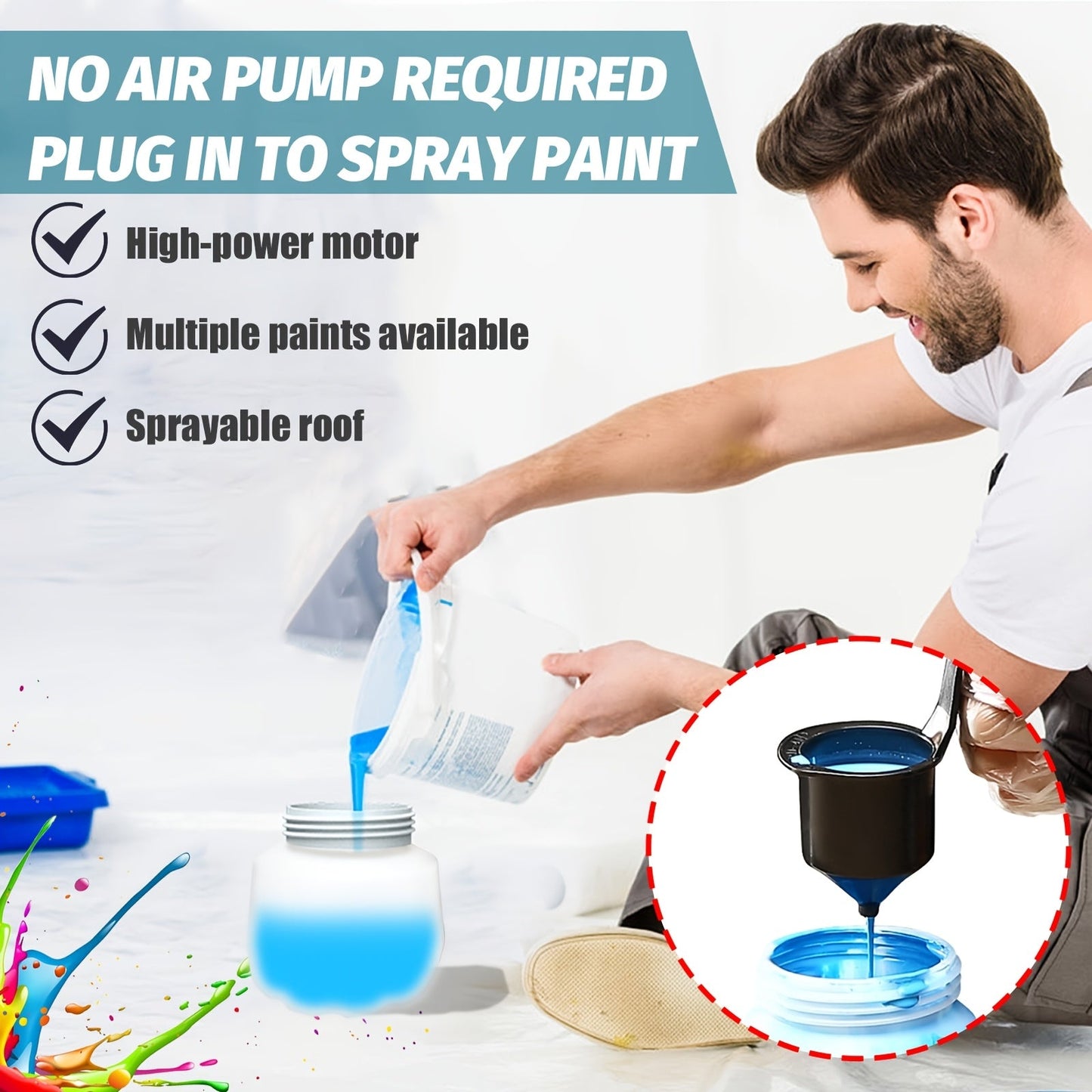 ProSpray Farbsprüher – Kabellos mit 2 Batterien und 1000ml Abnehmbarem Behälter