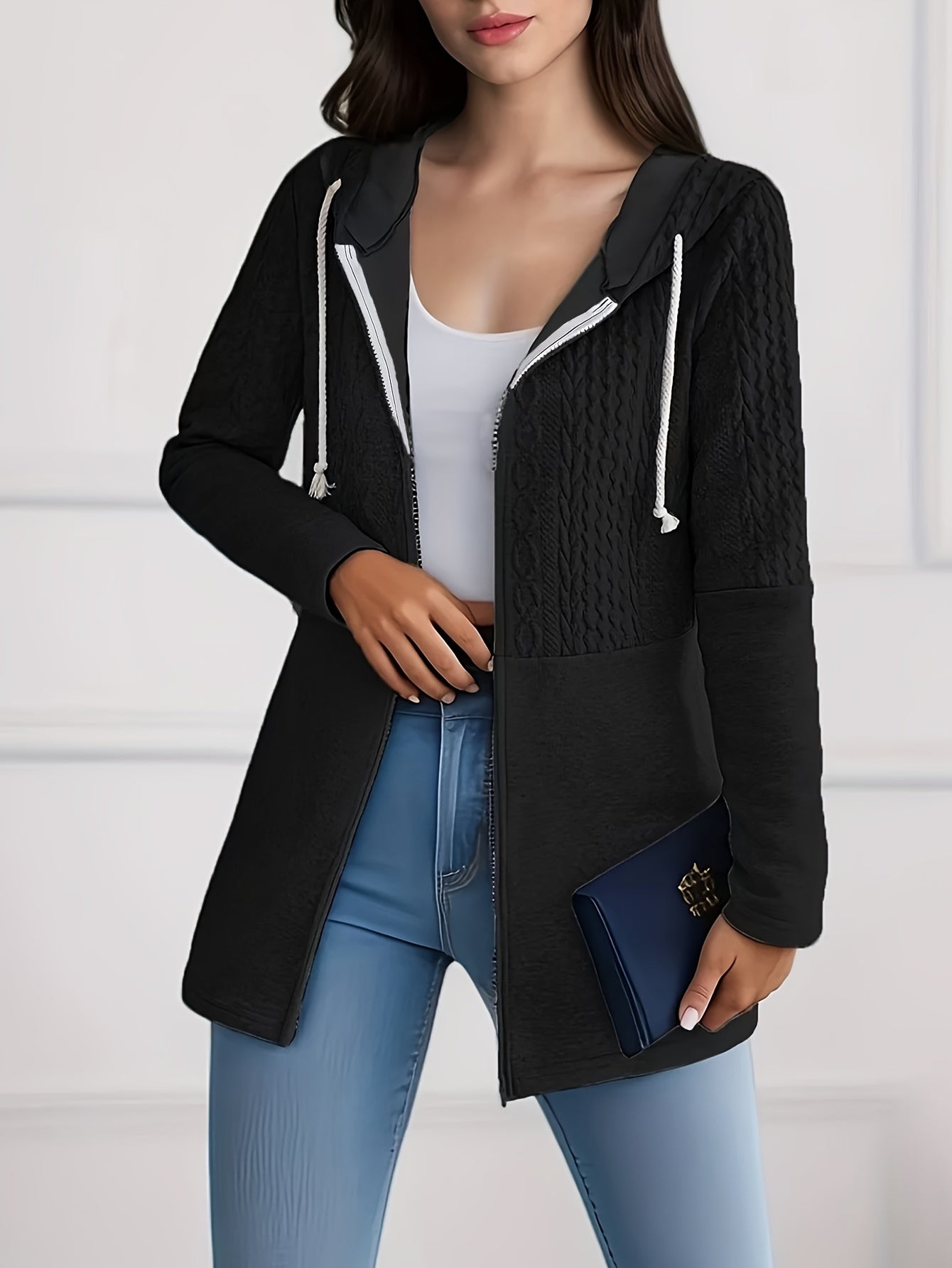 Luna Strick Hoodie Jacke – Stylisch und Bequem für Damen im Herbst und Winter