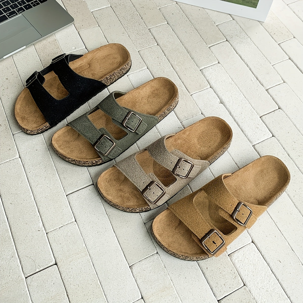 Retro-Sandalen mit doppelten verstellbaren Schnallen für Herren – Komfortabel und stilvoll für Herren