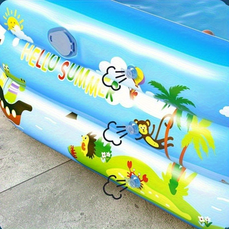 Ozean Splash Aufblasbares Kinderbecken – Dickes PVC für Spaß im Garten