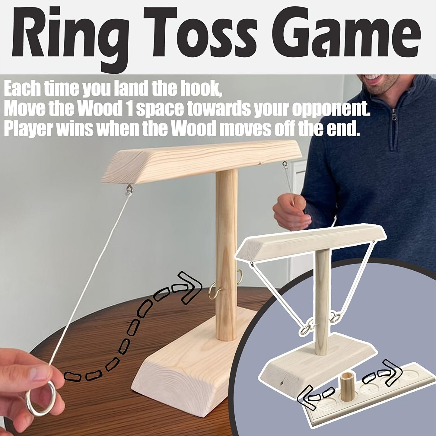 Holz Ringwurfspiel – Traditionell und Herausfordernd