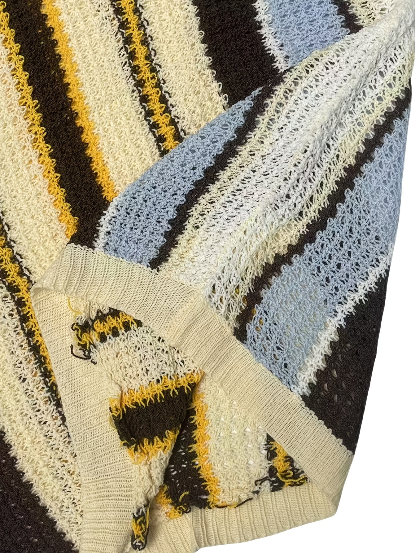 Lässiger Streifen Strickpullover – Bequem und Luftig
