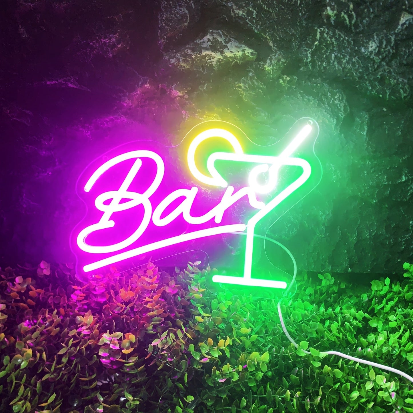 Dimmbares LED Neon Bar-Schild – USB-betrieben mit Dimmer