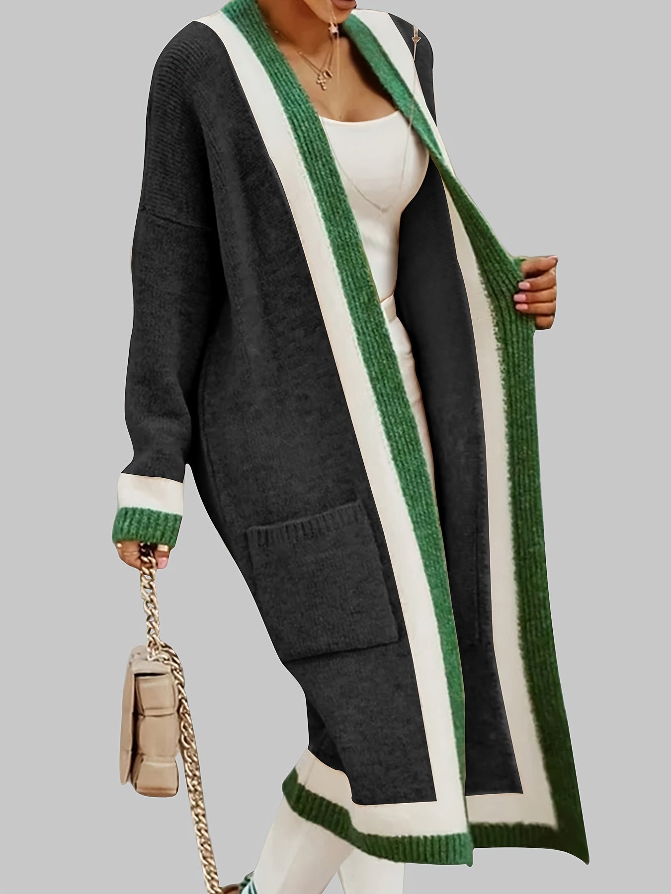 Isabella Lange Strickjacke - Vintage-inspiriert mit bunten Akzenten