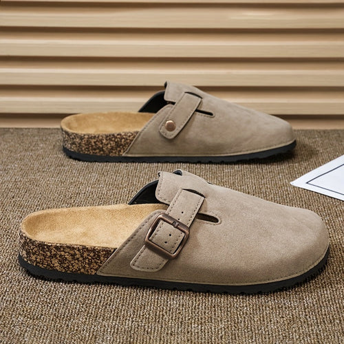 Unisex Slip-On Kunstsuede Mules – Leicht und Komfortabel mit Korksohle