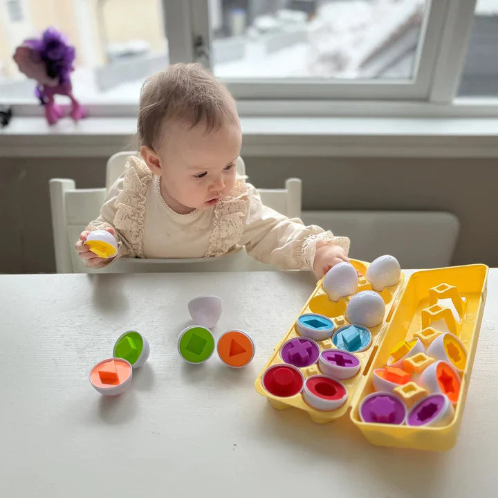 Lern-Eier Puzzle-Spiel - Montessori Spaß für kleine Entdecker