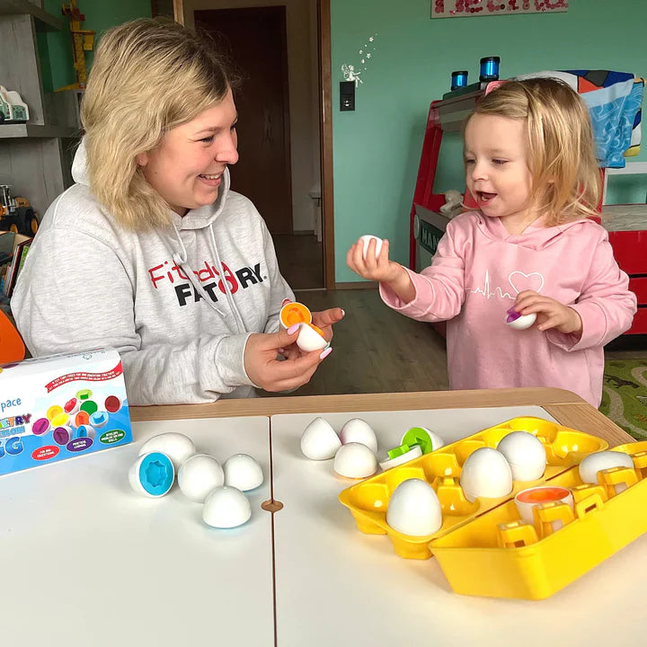 Lern-Eier Puzzle-Spiel - Montessori Spaß für kleine Entdecker