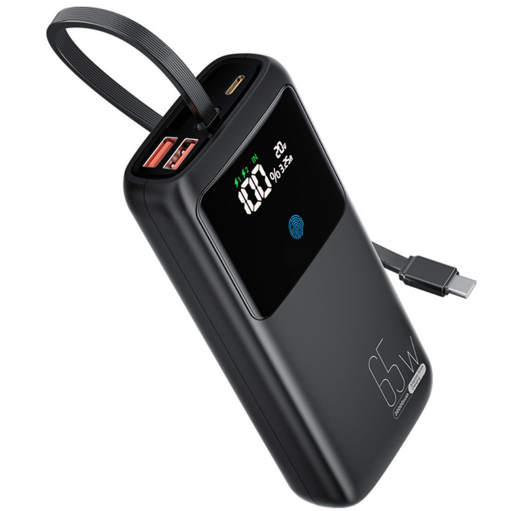 VoltMate Pro 65W – Schlanke Multilade-Powerbank mit Touch-Display