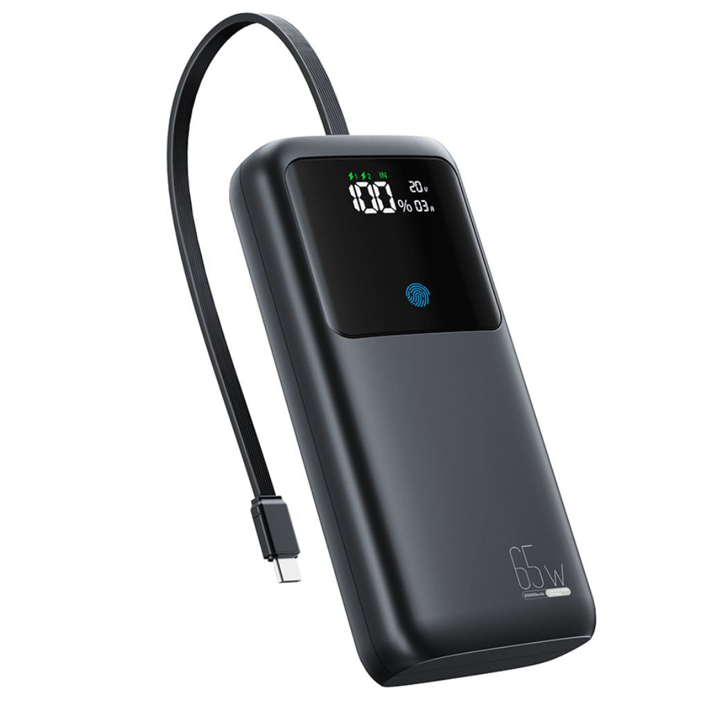 VoltMate Pro 65W – Schlanke Multilade-Powerbank mit Touch-Display