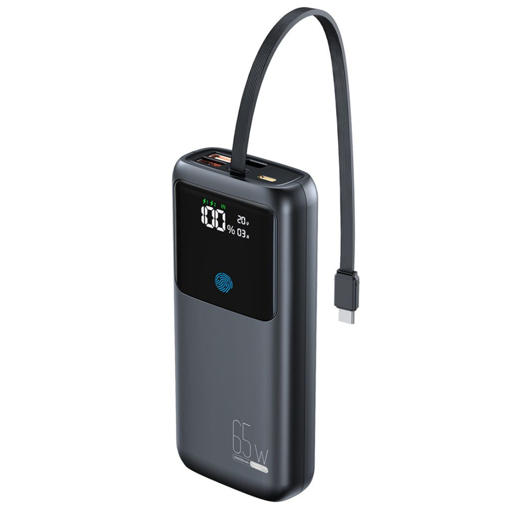 VoltMate Pro 65W – Schlanke Multilade-Powerbank mit Touch-Display