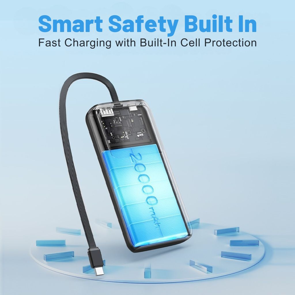 VoltMate Pro 65W – Schlanke Multilade-Powerbank mit Touch-Display
