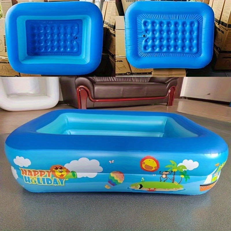 Ozean Splash Aufblasbares Kinderbecken – Dickes PVC für Spaß im Garten