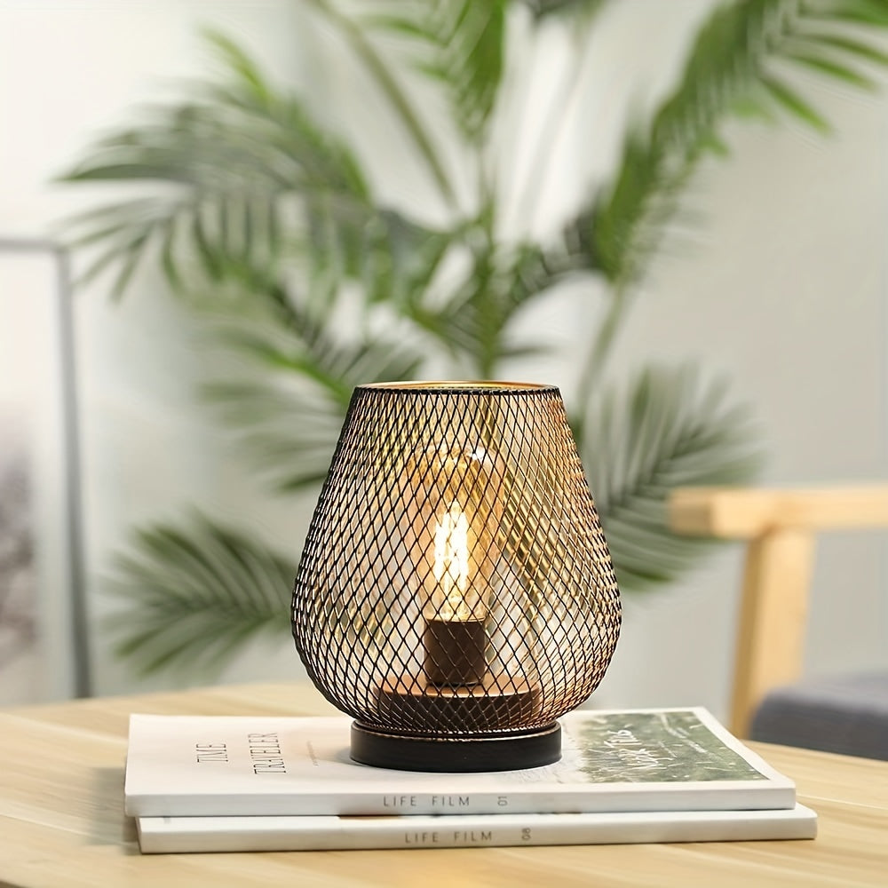 RusticMesh Tischlampen-Set – Industrieller Stil und Stimmungsvolle Beleuchtung