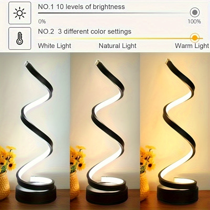 Spiral-LED-Schreibtischlampe – Moderne dimmbare Beleuchtung