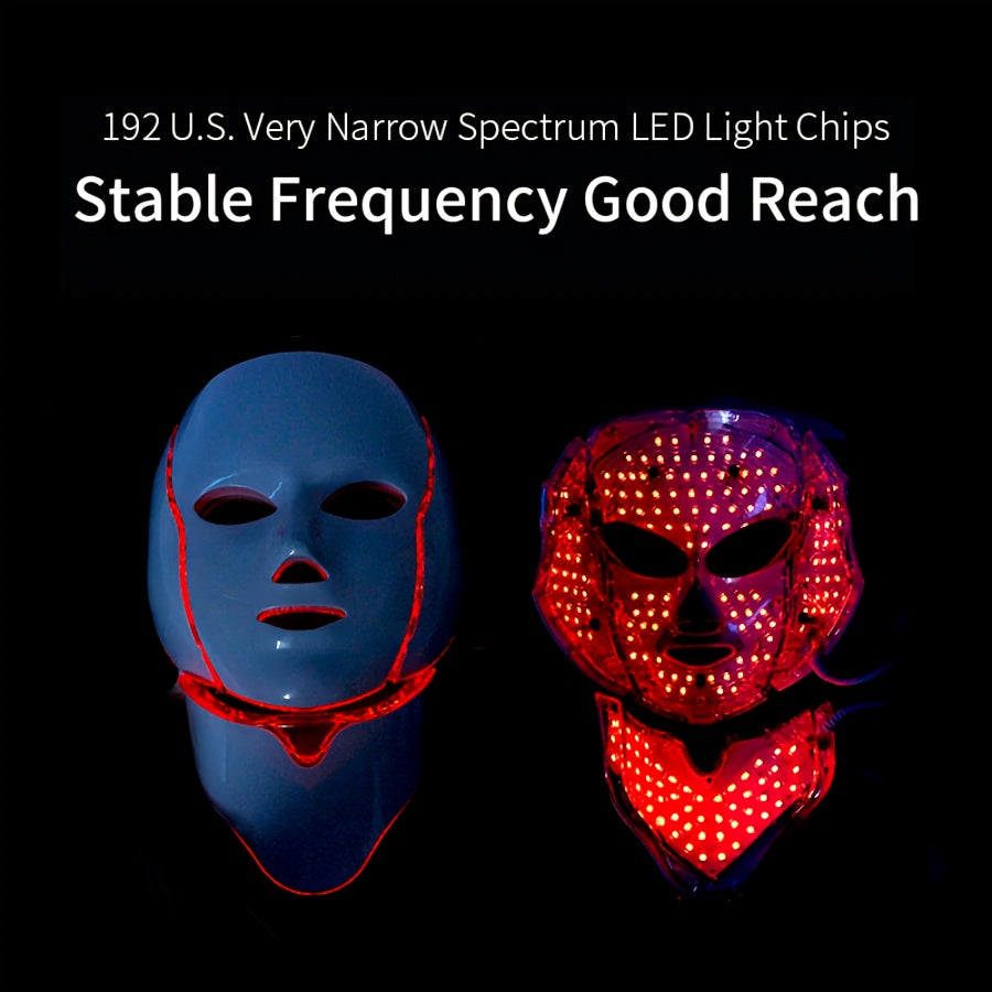 7-Farben LED Gesichts- & Halsmaske – USB wiederaufladbares Hautpflegegerät