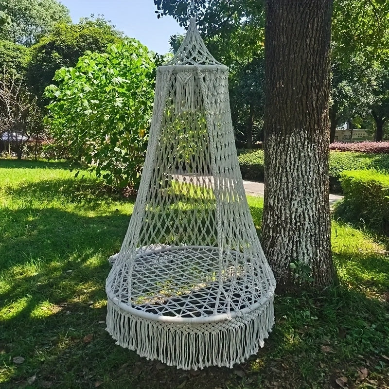 BohoSwing Handgewebter Hängesessel – Entspannte Bohemian-Vibes